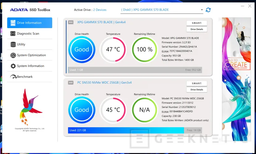 Geeknetic XPG GAMMIX S70 BLADE PCIe 1TB Review 7