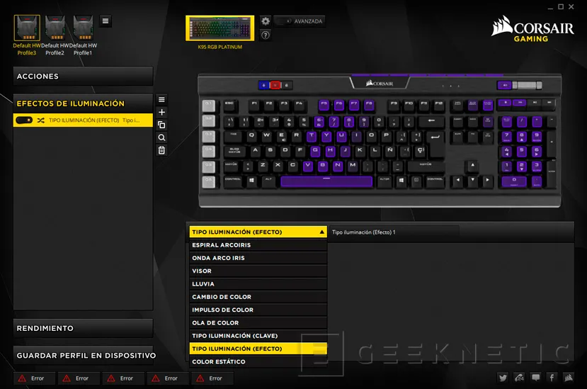 Geeknetic Corsair K95 RGB PLATINUM 14